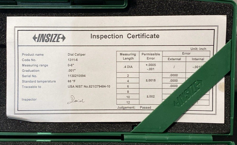 INSIZE Digital Caliper 0-150mm / 0-6" Range Series 1108-150
