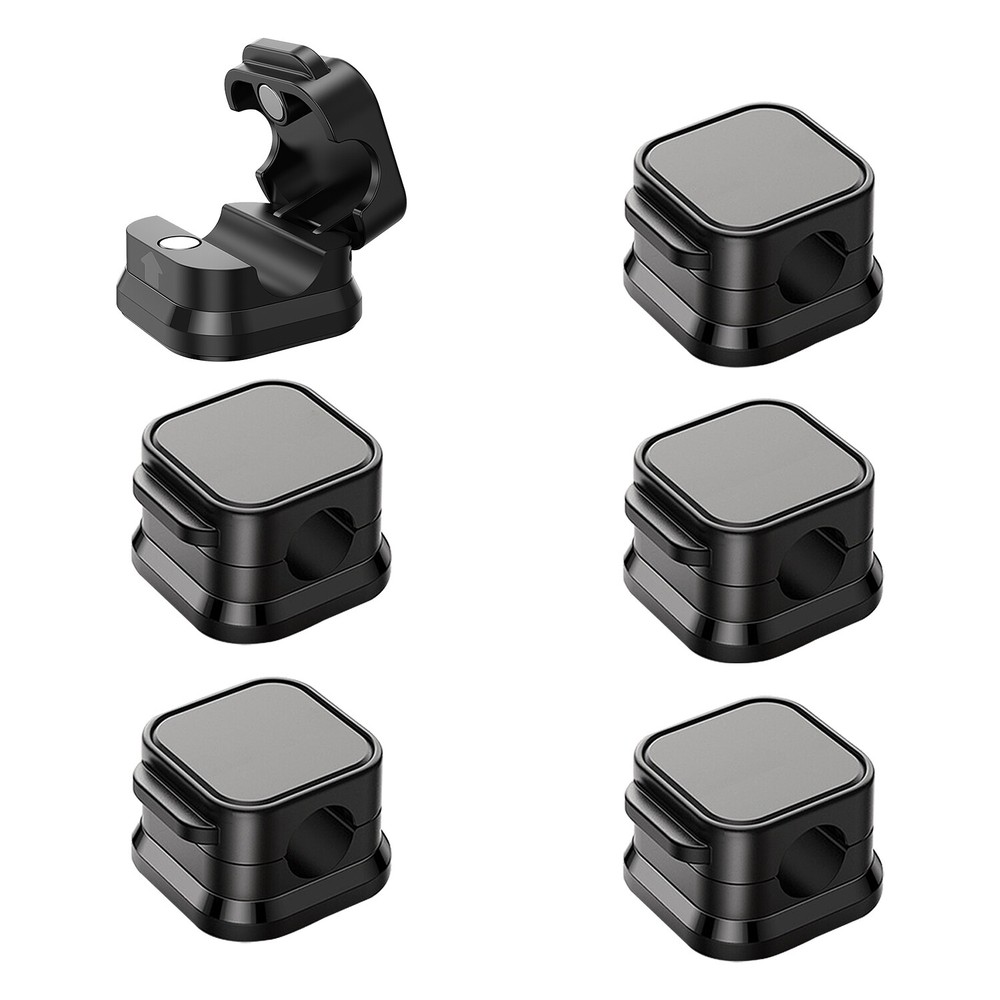 Magnetic Cable Clips Wire Organizer – 6 Pack Black – Cord Management