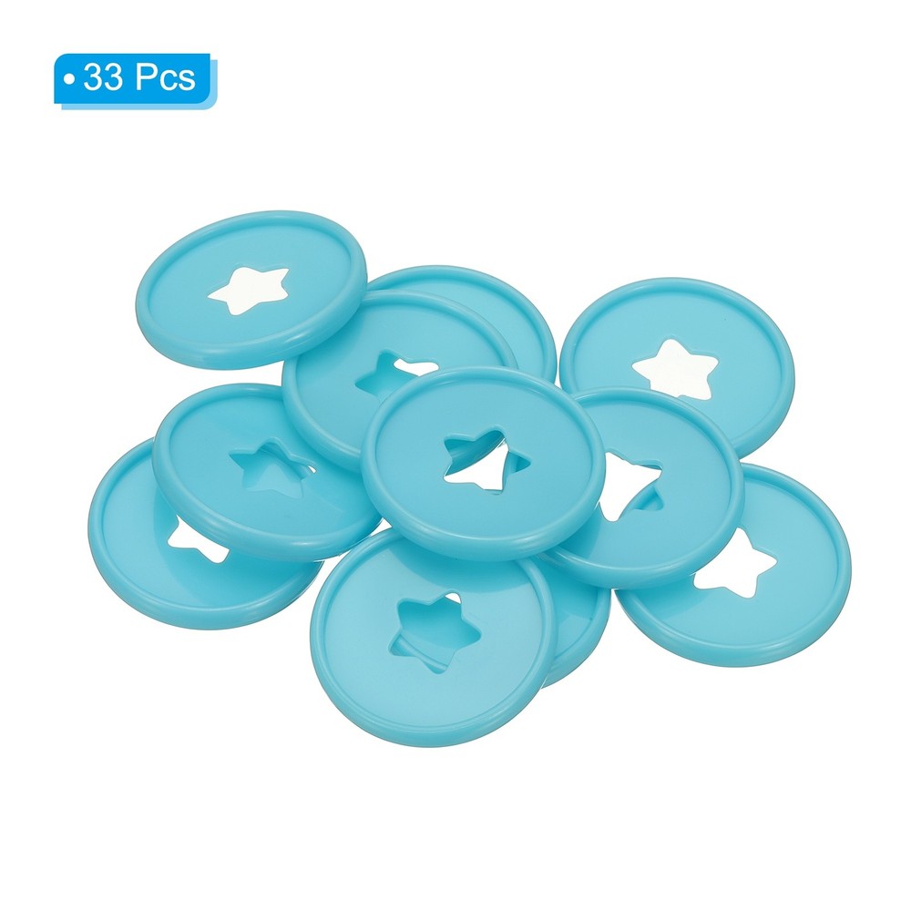 35mm Plastic Book Binding Discs, 33 Pack Expansion Discs Star, Dark Blue