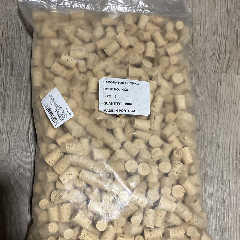 Caplugs Laboratory Corks Size 5 QTY 1000, Natural
