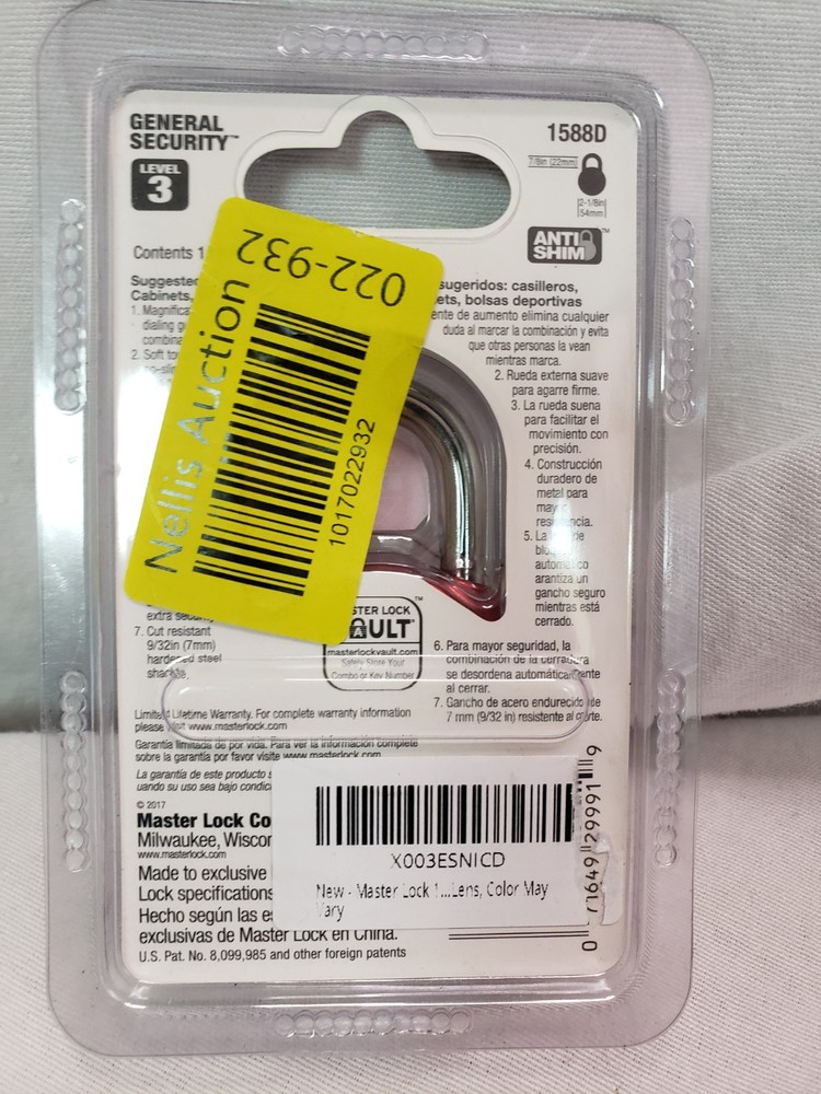 Master Lock 1588D Locker Lock Combination Padlock