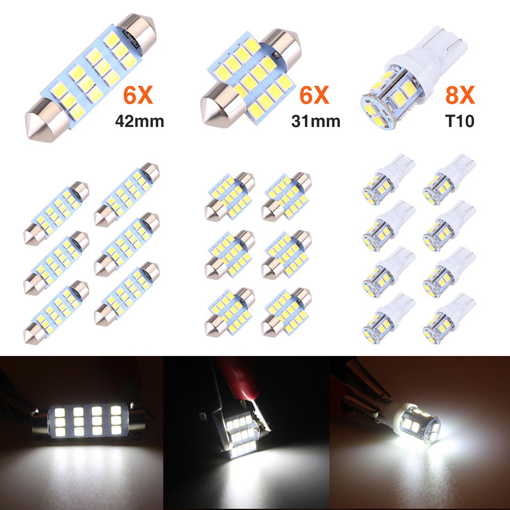 Auto Luces Led Para Interior de Carro Coche Luz Del Maletero Placa Bombilla Led