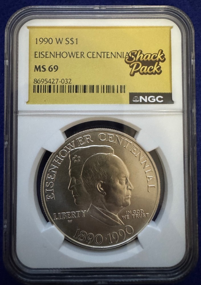 1990-W Eisenhower Commemorative Silver Dollar MS69
