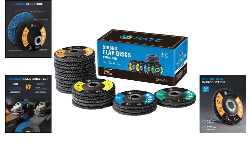 Superior 20-Pack 4.5" Flap Discs for Angle Grinders – Long Lasting Performance