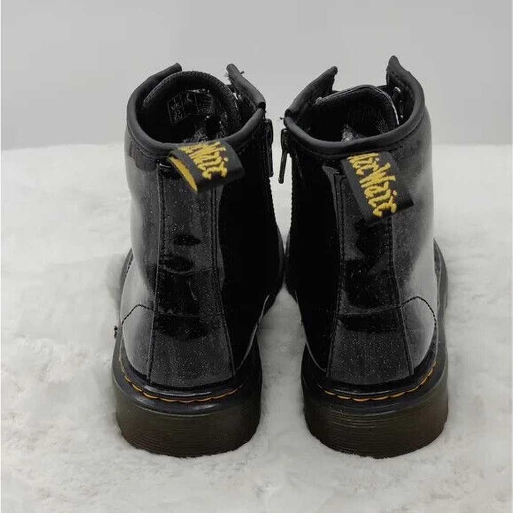 Dr. Martens Glitter Black Combat Boots Size US 2