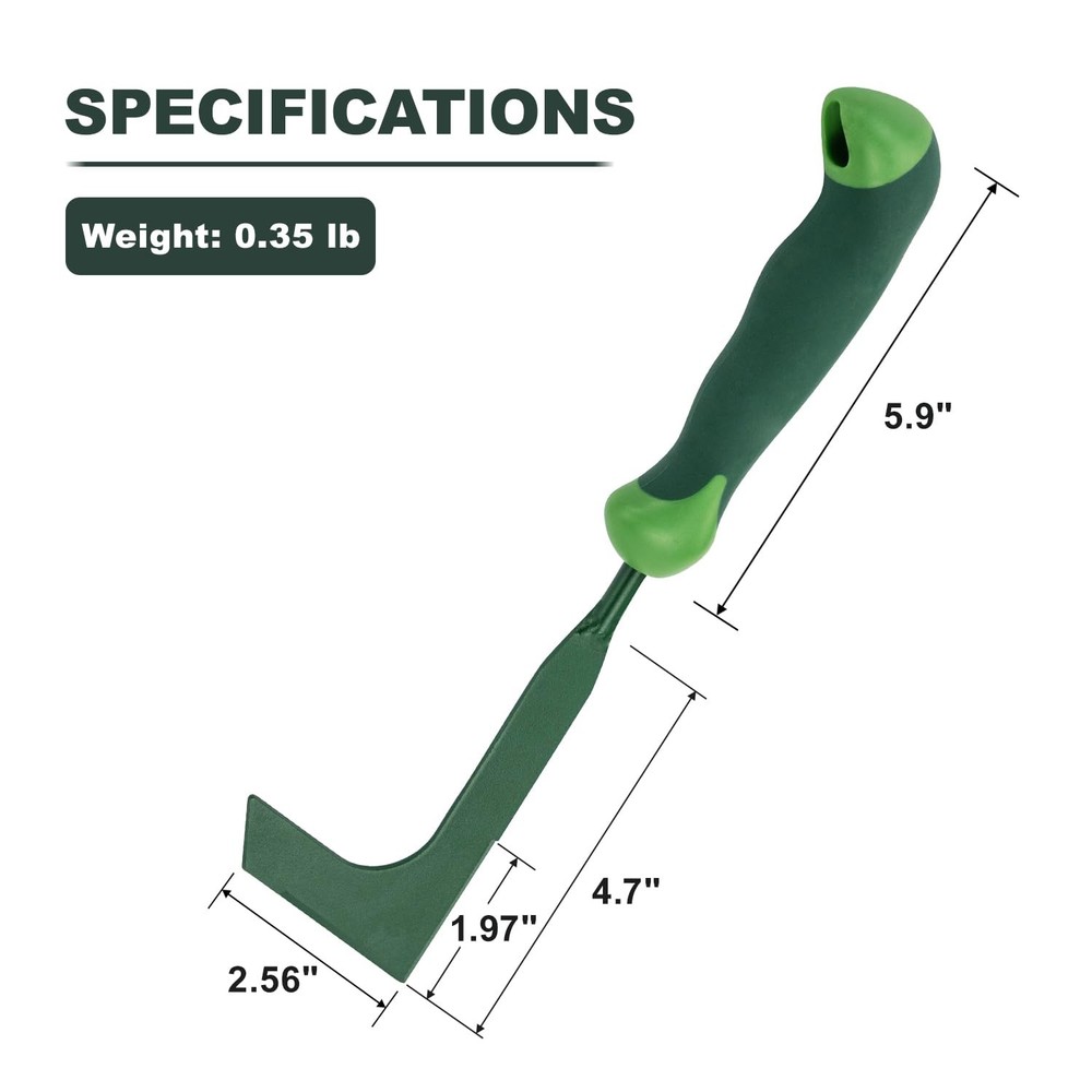 Crack Weeder, 11" L-Shaped Side-Walk Weed Puller with Ergonomic Rubber Handle...