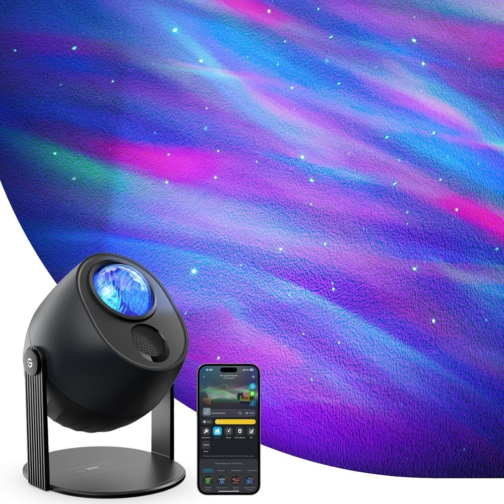 Multicolor Aurora Flow Projector - 3 Wave Effects, Bluetooth & Custom Settings