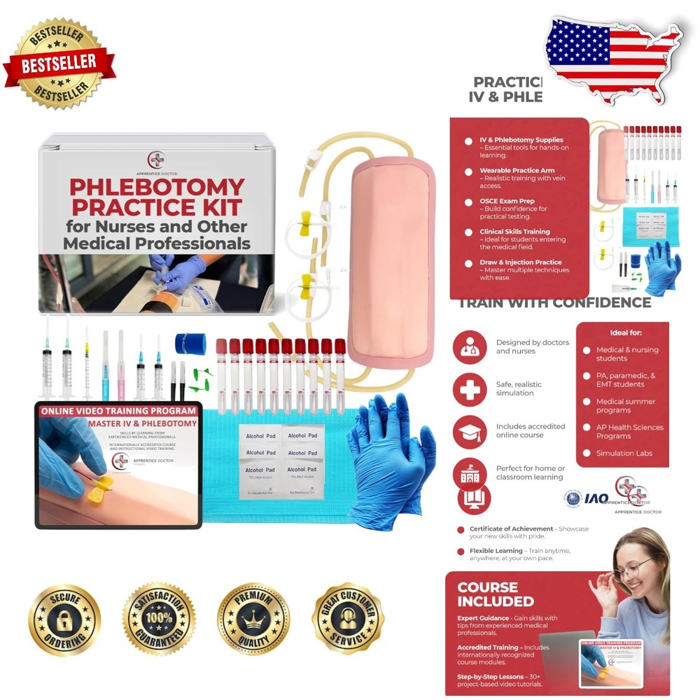 Advanced Venipuncture Practice Kit for Nurses - Master Skills - Online Training