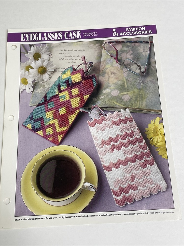 Eyeglasses Case 2 Designs Annie's Plastic Canvas Pattern