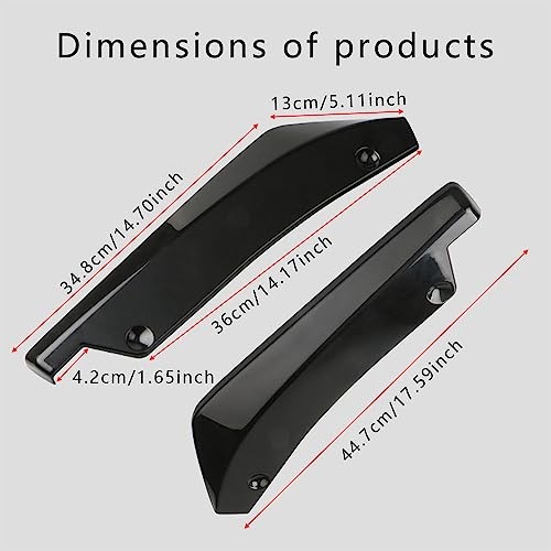Jsorum 2Pcs Rear Bumper Canard Splitter Protector, Universal Bumper Lip Black