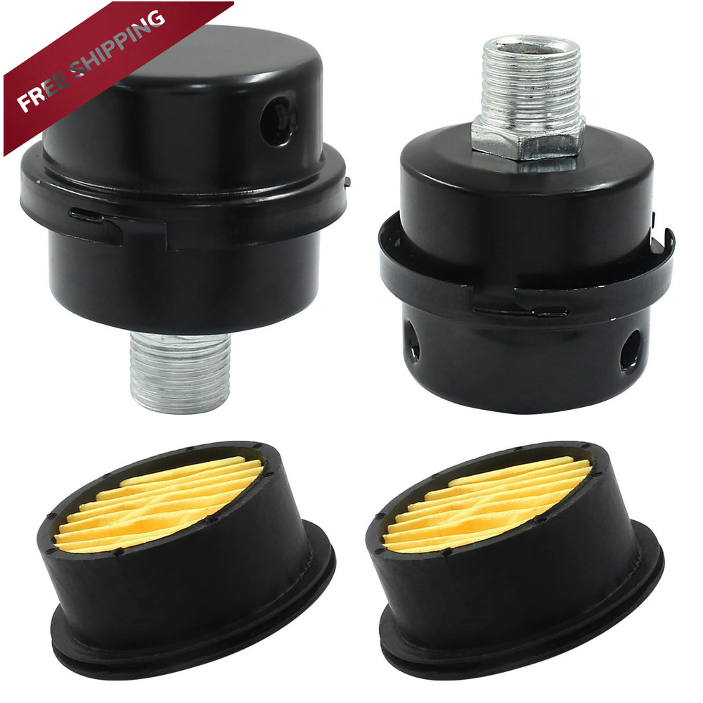 Hordion 2 Pack Air Compressor Silencer, 1/2" Thread