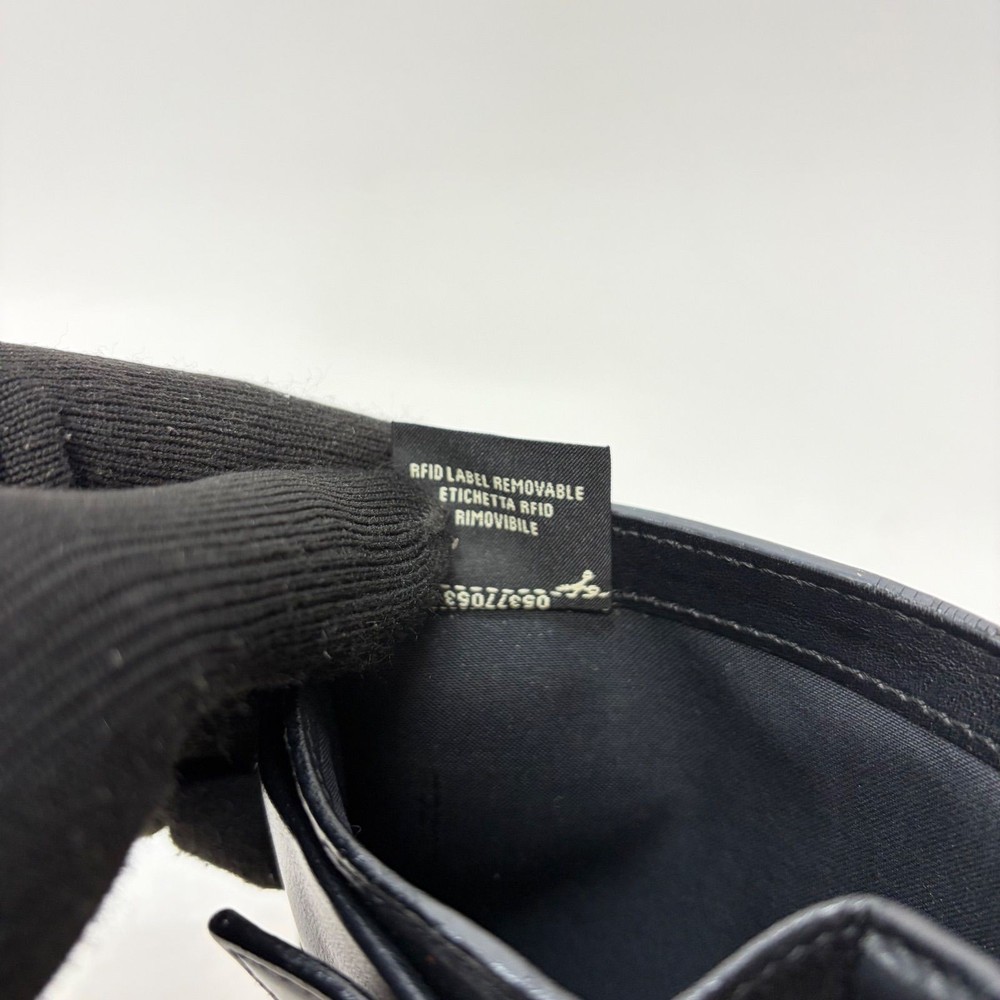 FENDI Compact Wallet Black Leather