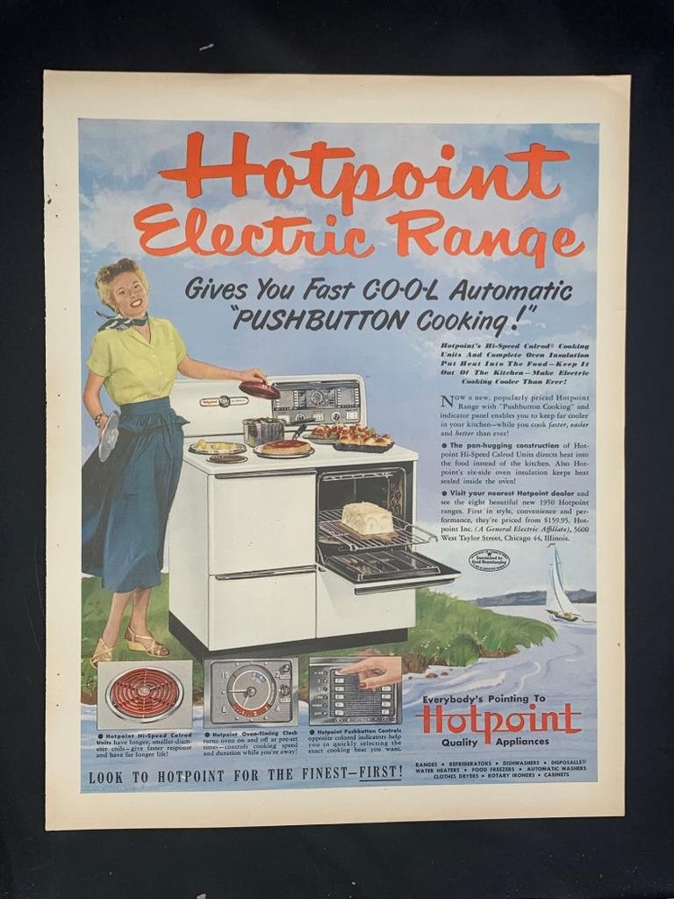 Magazine Ad* - 1950 - Hotpoint Electric Range