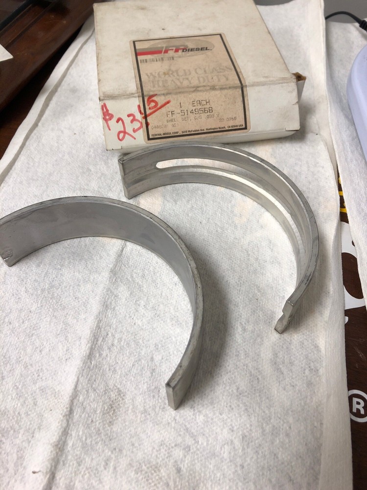 FF 5149568 SHELL SET CS MAIN BEARING (.020" U.S.) (SLOTTED UPPER)