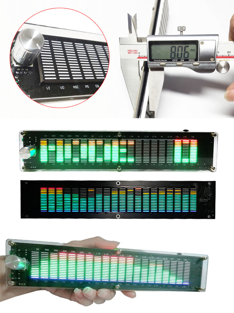 20 Segment LED Level Display Stereo VU Meter Indicator Music Spectrum Analyzer