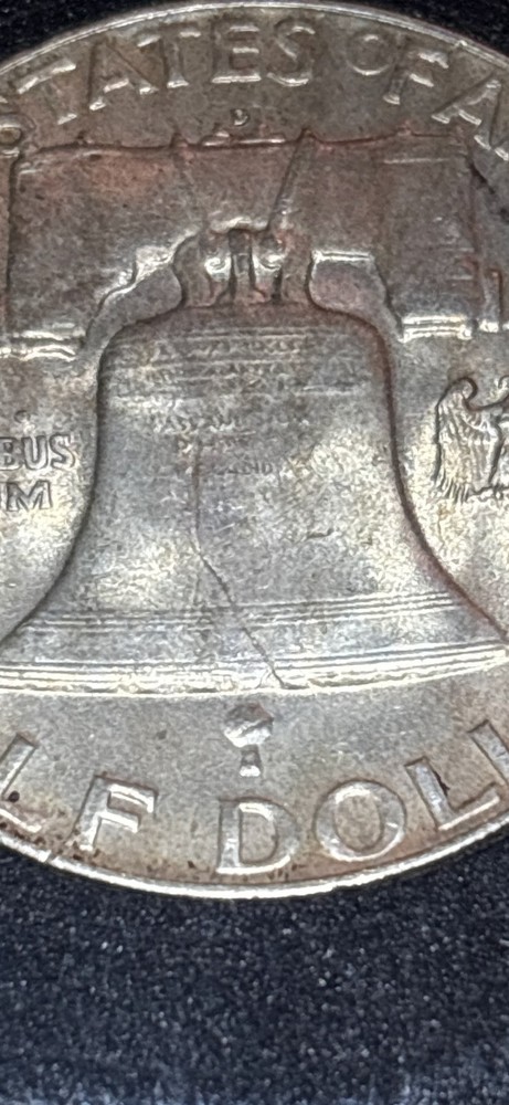 1950-D 50C Franklin Half Dollar BU Toning