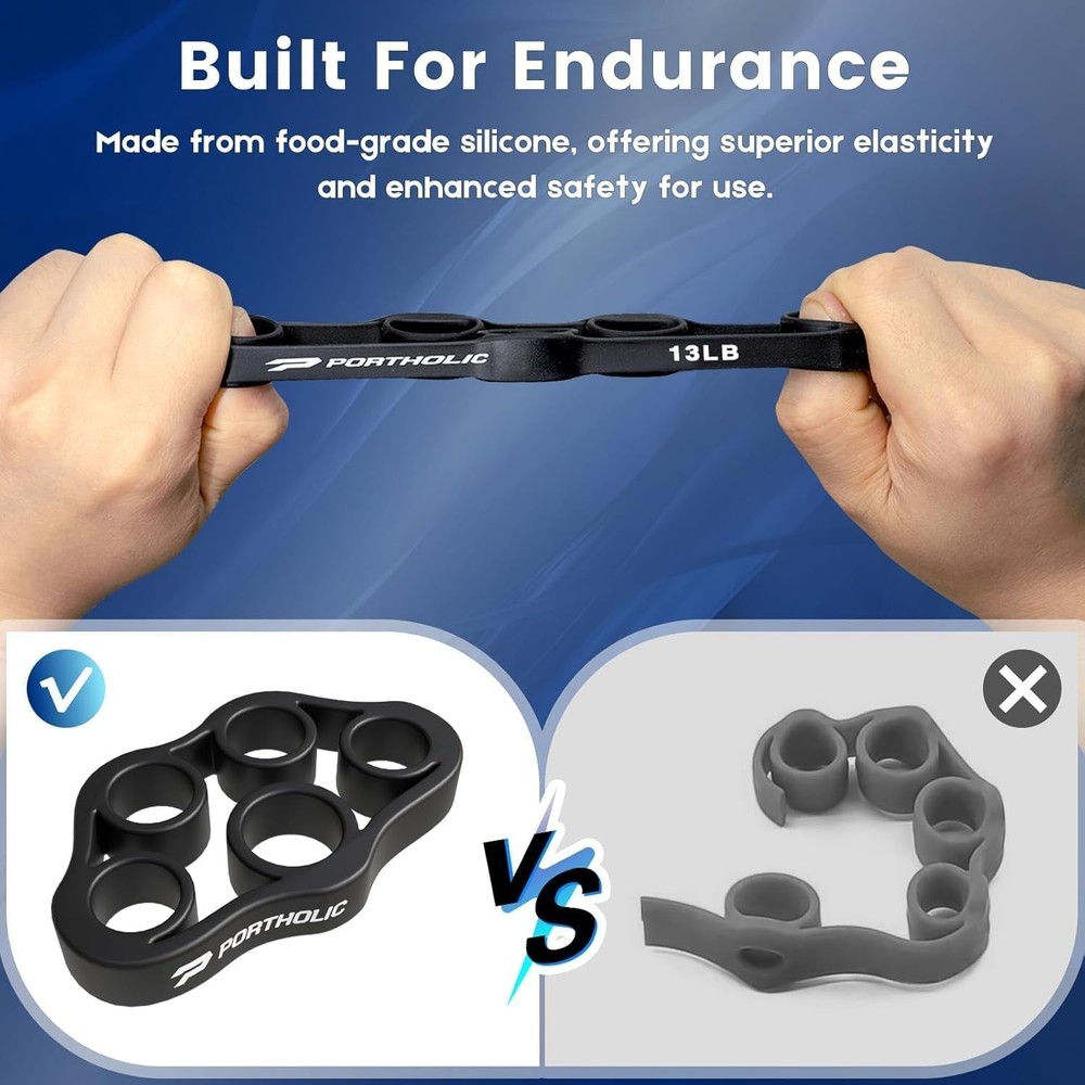 Durable Hand Exerciser for Strength Training - 4 Pack Resistance Bands Included