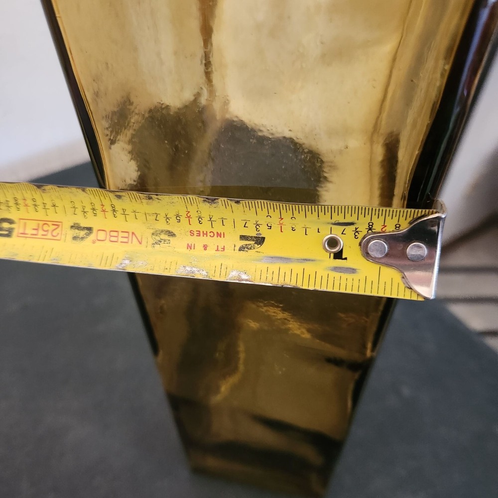 Heavy Gold Color Square Vase Unbranded