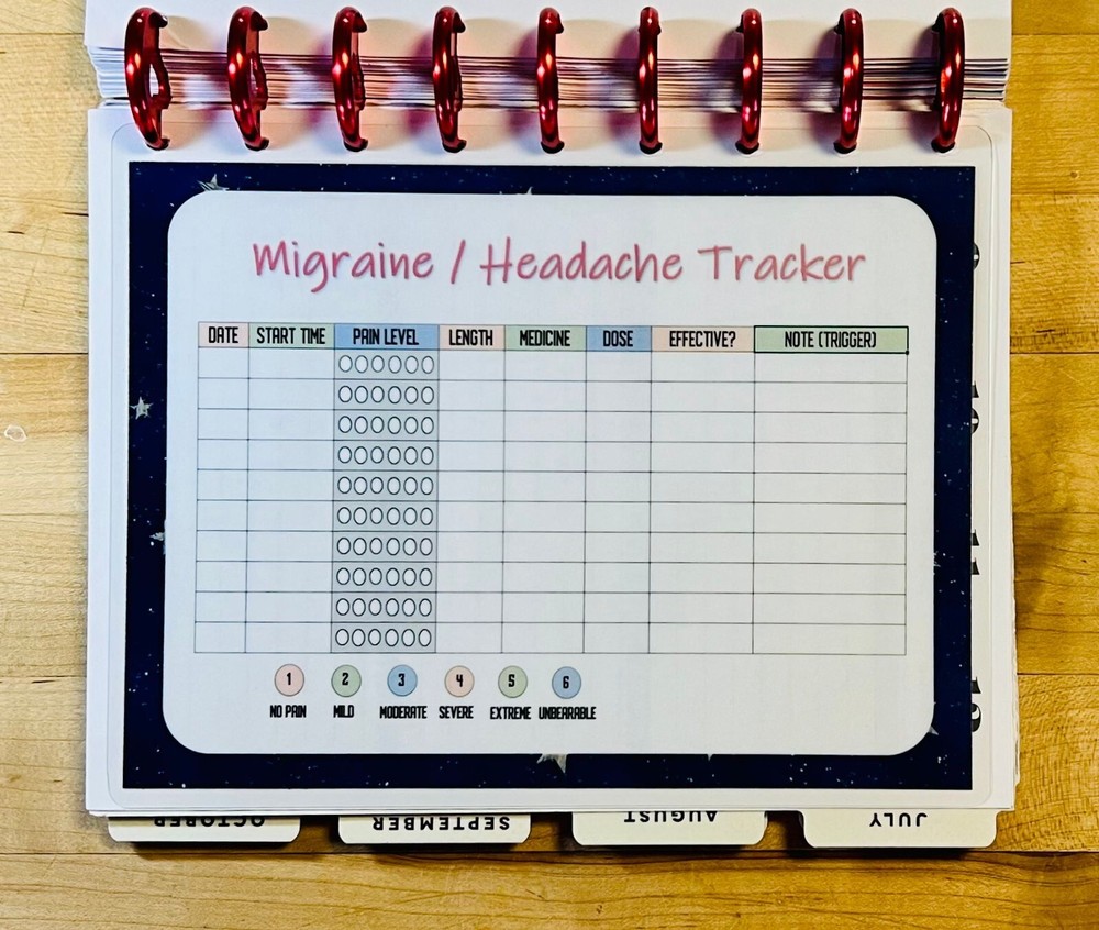 Migraine Headache Tracker Dashboard for use with Classic HAPPY Planner~