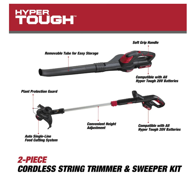 Hyper Rough Combo 2 Piece Cordless String Trimmer Sweeper ( NO BATTERY/CHARGER)