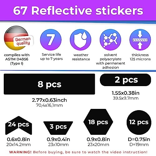Reflective Stickers | 67pc Engineer Blk | Reflective Stickers Engineer_black