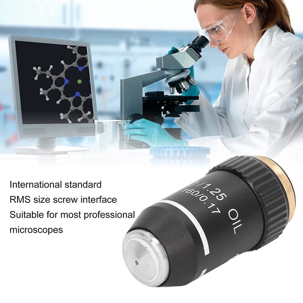 Biological Microscope Objective, 195 Achromatic Black Objective 100X 9947