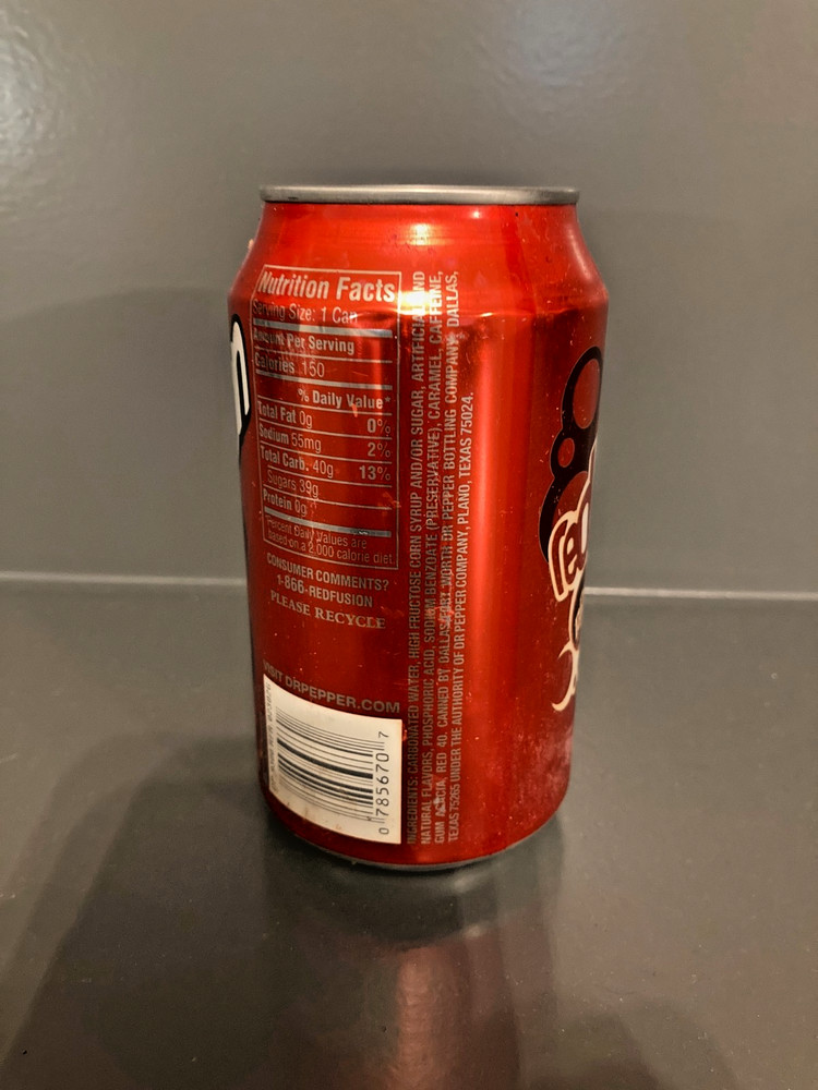 Dr Pepper Red Fusion Empty Can 2002-2004