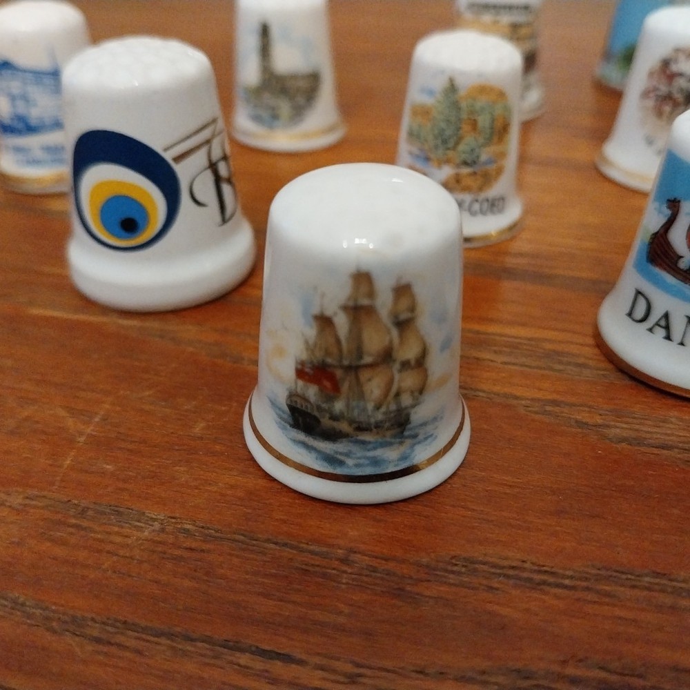 10x Assorted Advert Places Thimbles Collectible Sewing Decorative Bundle