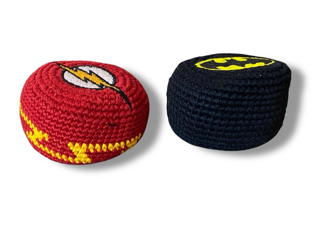 Batman & Flash DC Comics Hackysacks Foot Bags 100% Cotton