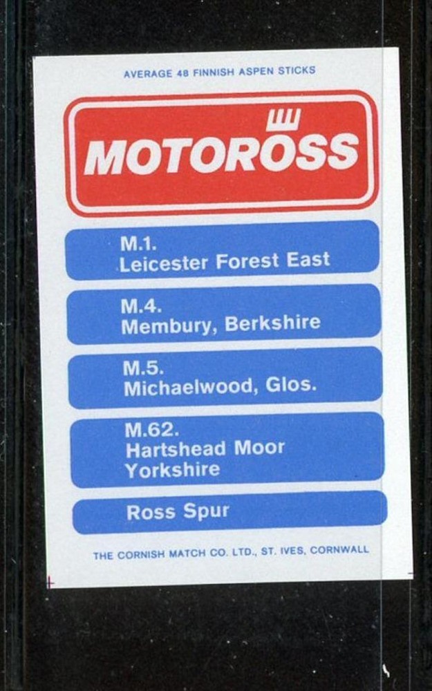 Motoross Cornish Match Co Match Box Label