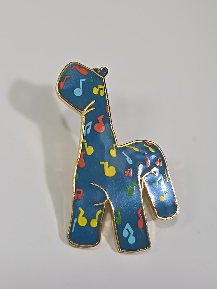 Giraffe Shape With Music Note Lapel Pin