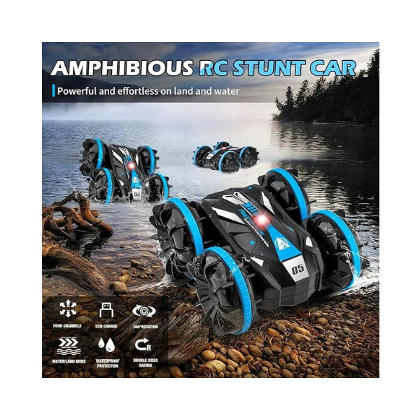 Amphibious RC Car - 360° Rotation, Waterproof