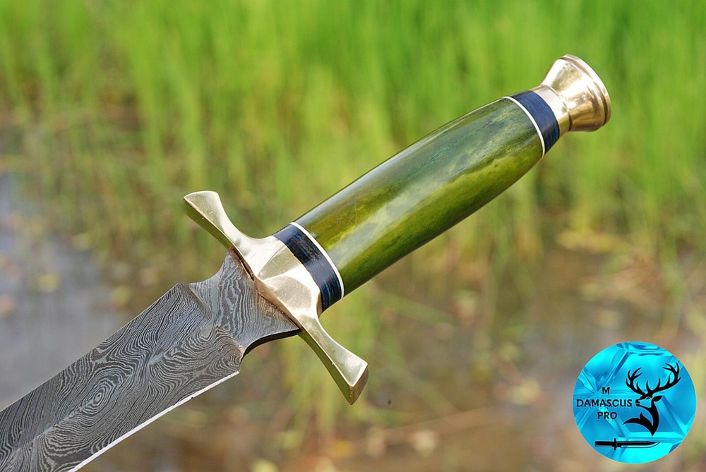 Custom Made Forged Damascus Steel Double Edge Blade Arming Knight Sword 1663