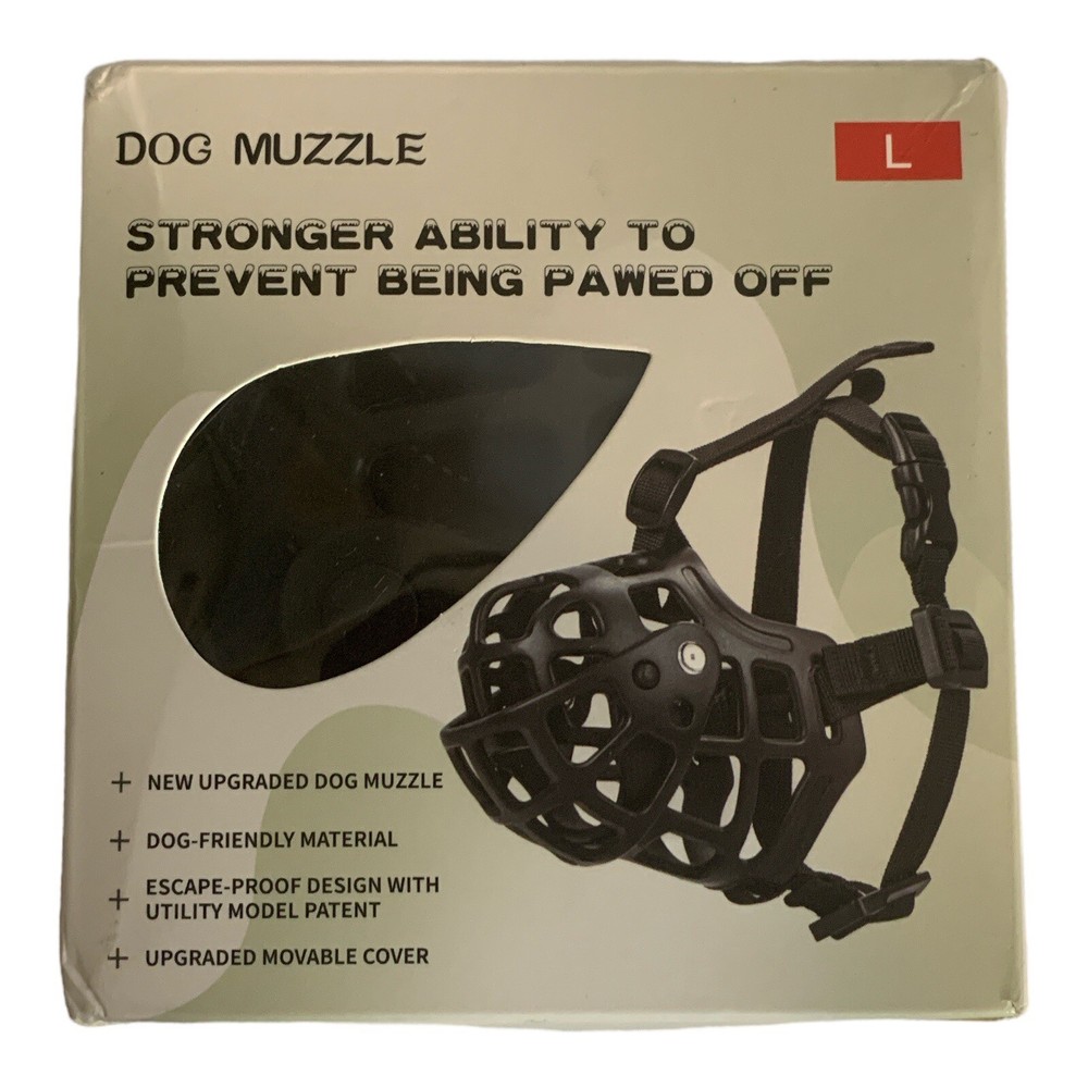 Pet Dog Muzzle Mouth Cover Size Large Black