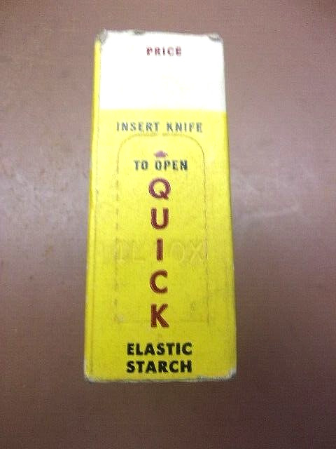 Vintage A.E. STALEY Quick Elastic Starch Unopened 12 Oz. Box Gr8 Advertising!