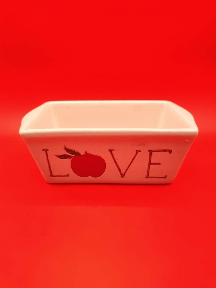Nantucket Mini Ceramic Baking Loaf Dish - LOVE & Apples Pattern