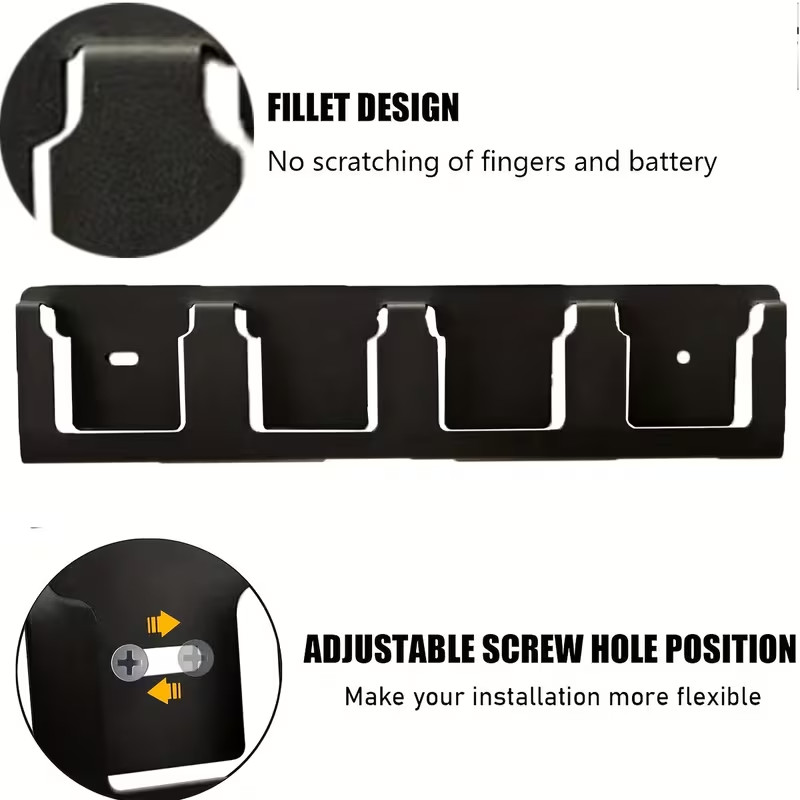 4 Slots Battery Holder Wall Mount fits for power tools