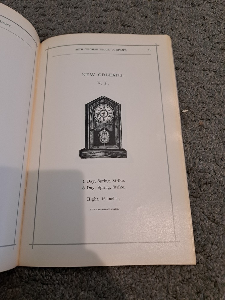 1879 Seth Thomas Clock Company Catalog Facsimile