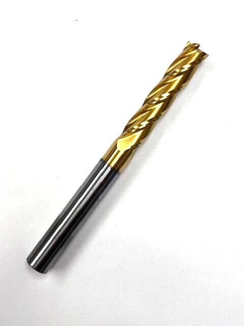 3/8" 4 FLUTE EXTRA LONG TIN COATED  CARBIDE END MILL 1-3/4" X 4" HTC 172-4375