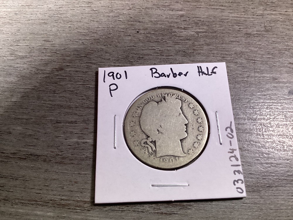 1901 Barber 90% Silver Half-Dollar 032124 02te