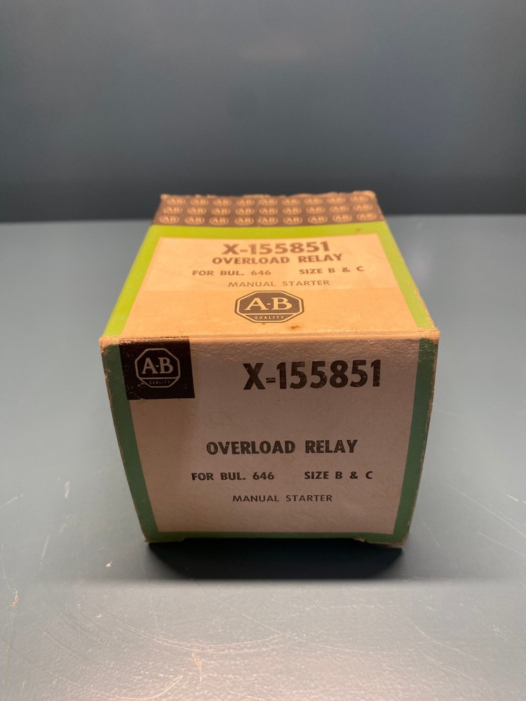 A-B OVERLOAD RELAY, X-155851, SIZE B&C