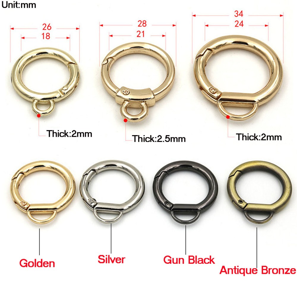 Spring Metal Ring Openable Pendant Bag Belt Strap Web Clip Buckle Trigger Clasp