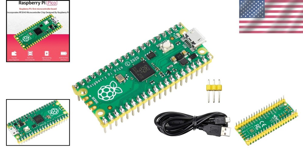 Pre-Soldered Raspberry Pi Pico Microcontroller with 133 MHz Dual-Core Processor