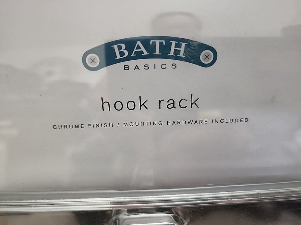 Bath Basics Hook Rack Kitchen 3 Prong Chrome Hardware Included