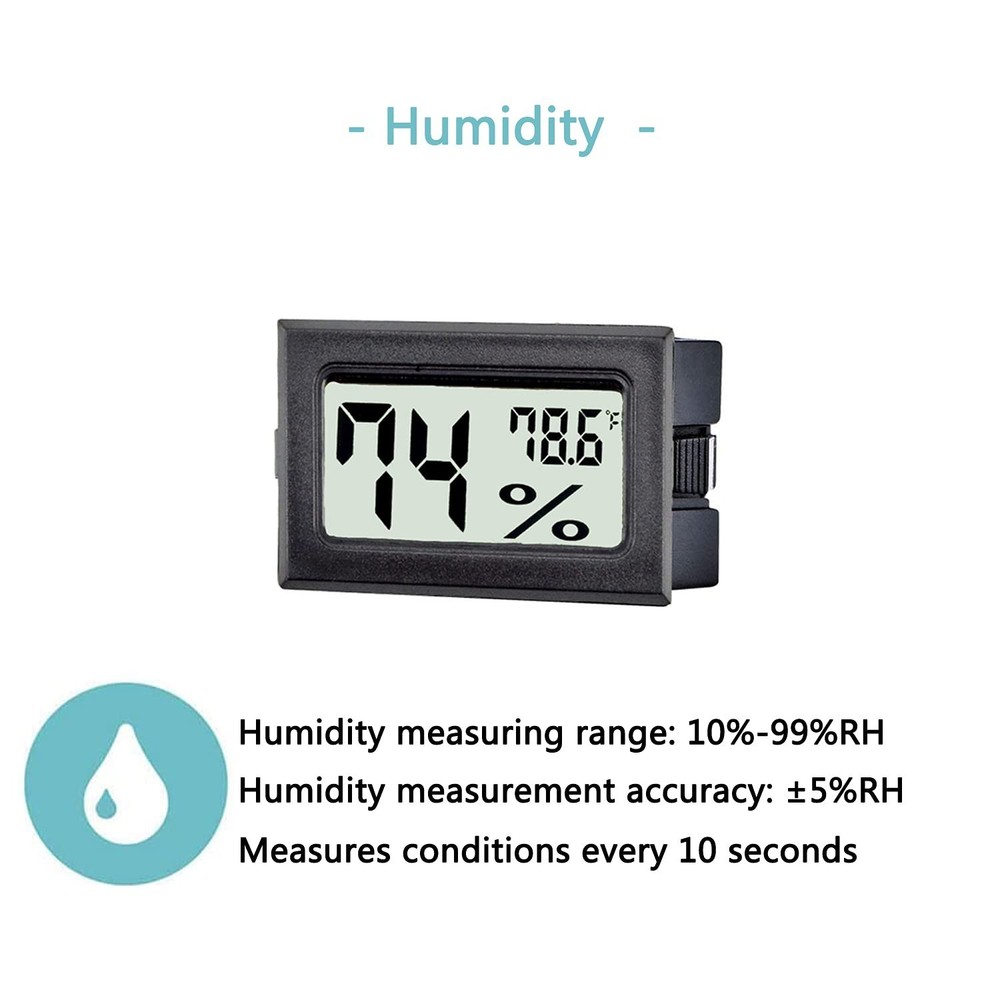 Compact 6 Pack Digital Humidity & Temperature Gauges for Indoor Climate Control