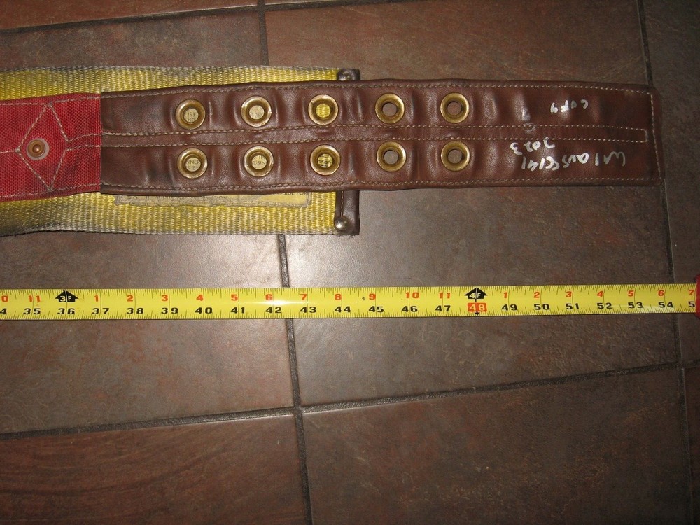 Used Size 48 Fireman's Belt with Large Carabiner