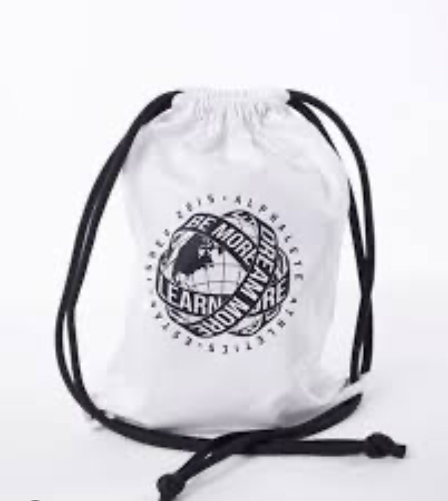 Alphalete Athletics Classic Drawstring Global Impact String Backpack White