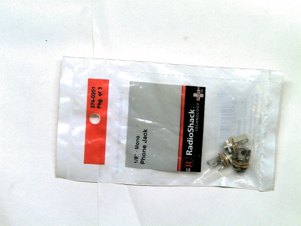 radioshack 1/8 mono panel-mount audio jack (3-pack) 274-0251 2740251