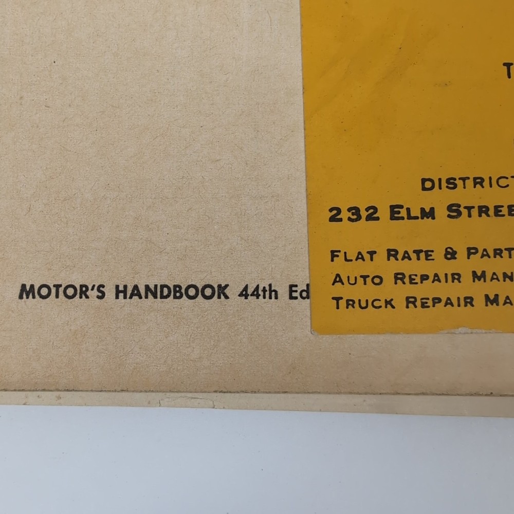 MOTOR'S HANDBOOK 44th Edition Auto Spec Guide 1964