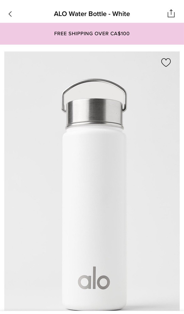 Alo White Water Bottle NWT